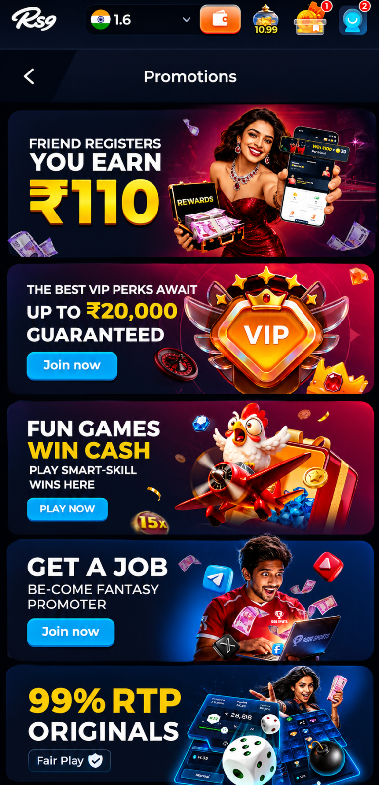 Download RS9 Game App for Real Cash Games
